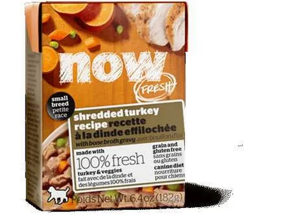 24/6.4 oz. Petcurean Now Fresh Grain Free Small Breed Shredded Turkey For Dogs - Food